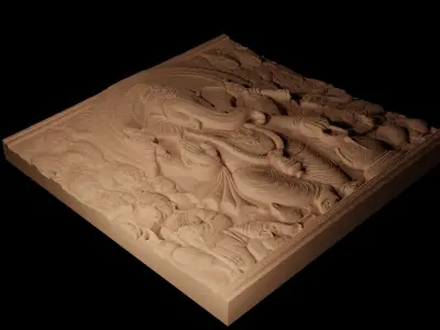 Hindu Elephant CNC 3d Print High Relief Sand Casting 3D print model