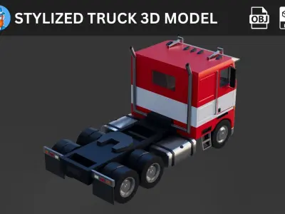 Stylized Truck 3D Model 3D model