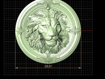 lion head pendant 3D print model