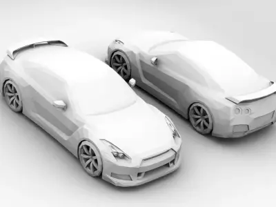 Low Poly Nissan Skyline GTR  Low-poly 3D model