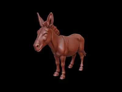 Donkey Animal Sculpture 3D print model get