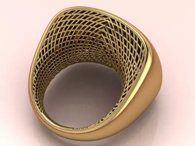  Ring with mesh 3D print model