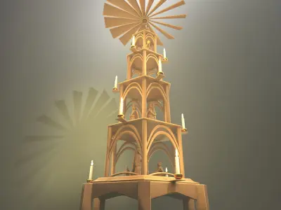 Christmas Pyramid Version 3 Remastered Low-poly 3D model