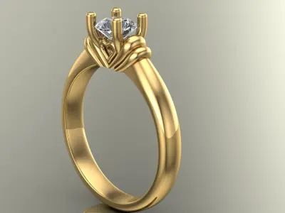 diamond ring  3D print model 6