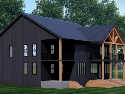 American Farmhouse 3D Model Rustic Country House 3D model