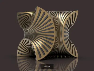 decor colorful shell with stripes 3D Model Collection