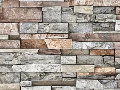 Wall stone clincer rock decor  Low n1 3D model