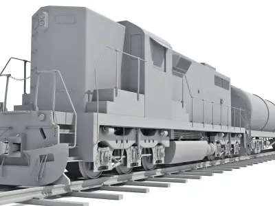 Detailed Tanker Train 2 3D model