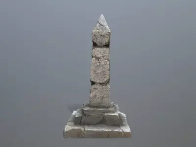 pillar Low-poly 3D model 5