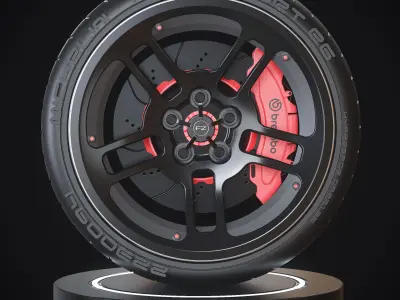 Hypersport car FZ M2 Wheel  Low-poly 3D model