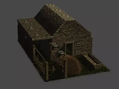 Stable stone house Free 3D model