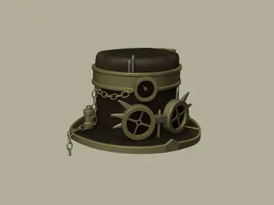Steampunk Goggles Hat - Character Design Low-poly 3D model