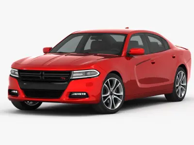 Dodge Charger RT 2015 detailed interior 3D model