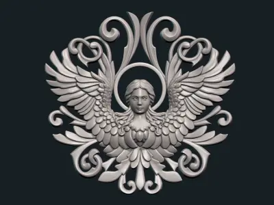 Angel relief Tracery 3D print model