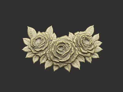 Rose ornamental Victorian gothic decor thorn luxury  3D print model