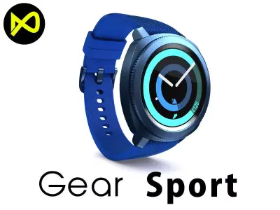 Samsung Gear Sport Smartwatch Blue 3D model