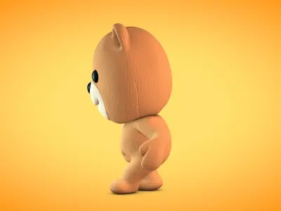 Teddy Baby Bear Low-poly 3D model