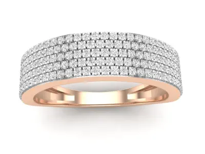 AV 564 Diamond Mens Micro Pave Hip Hop Wedding Band 3D print model