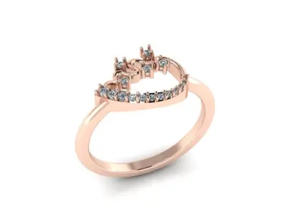 Jewelry Diamond Ring 3D Print Model 3D print model 17
