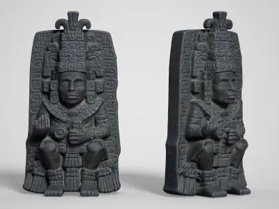 8 Mayan Statues - 241212 Low-poly 3D model