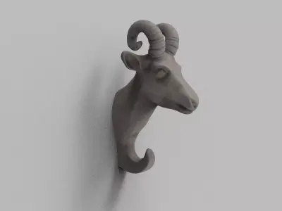 Goat Wall Hook 3D print model