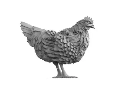 hen sculpture 3D print model