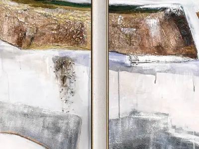 Plaster Two Photo Frame 300 Low-poly 3D model