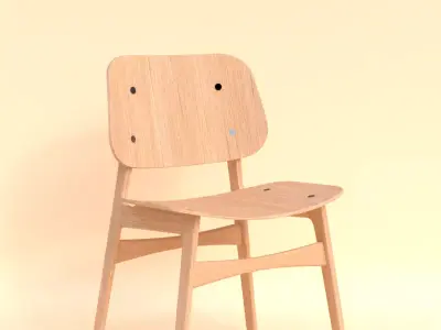 Soborg Wood base By Borge Mogensen 1950 3D model