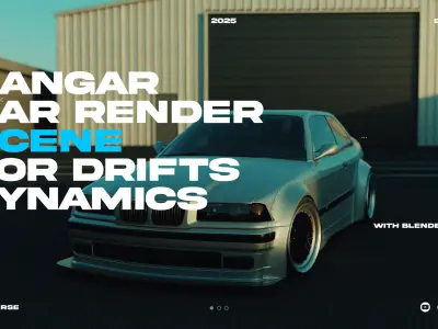 Hangar Environment 3D Model Without Car Low-poly 3D model