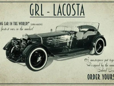 1920 to 1930 modular car Low-poly 3D model