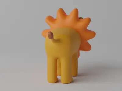 Cartoon Cute Lion 3D model