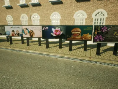 Advertising Panels 5 Unreal Engine Low-poly 3D model