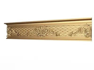 Cornice Decoration Molding 014 270 Degree Low-poly 3D model