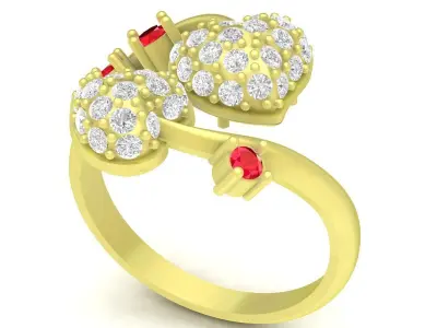 Luxury Double Cluster Diamond Ring Design 3885 3D print model