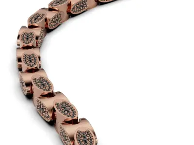Chain link with round stones 3D print model