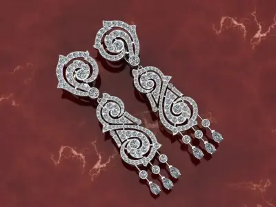 Vintage earrings 3D print model