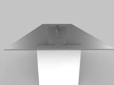 table glass and steel console Low-poly 3D model