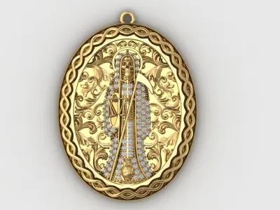  santa muerte holy death small size pendant 3D STL 3DM skull 3D print model