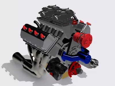 PRO STOCK HEMI COMPLETE HIGH DETAIL 3D PRINT MODEL 3D print model