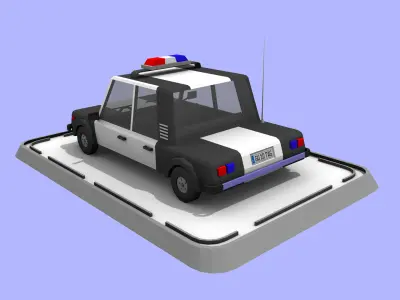 Cartoon Low Poly Police Car Low-poly 3D model