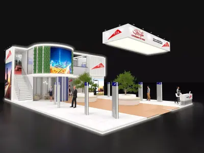 12x17 All Side open Exhibition Stand 3D model 3D model