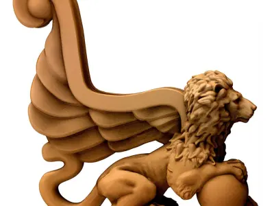 Lion Balustrade 3D model 3D model