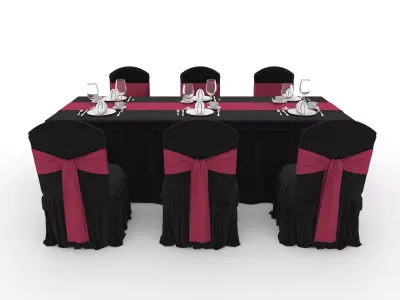 Banquet Table and Chair 133 3D model