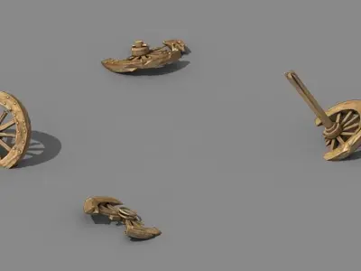 Game Elven Mountain - Broken - Chariot 04 3D model