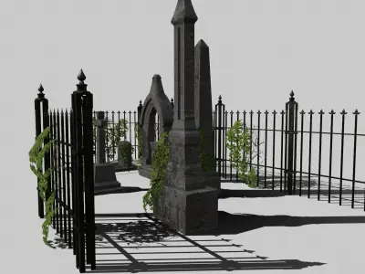 Old Gravestones  Low-poly 3D model