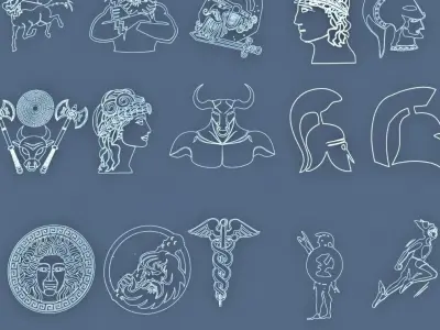 Mythological Greek symbols 3D model