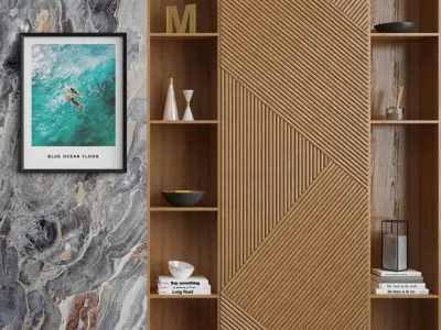 Wood and Marble Shelf  3D model