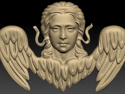 Angel Bas-Relief 3D print model