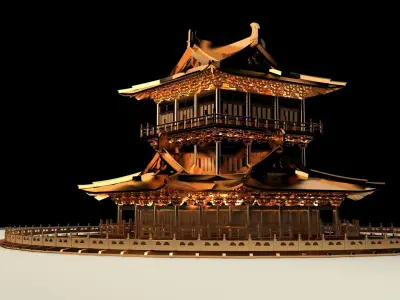 Chinese ancient house  3D model 28