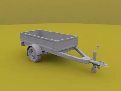 Car Trailer Low-poly 3D model by DJakoo